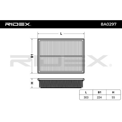 Air Filter RIDEX 8A0297 8A0297 - photo 6