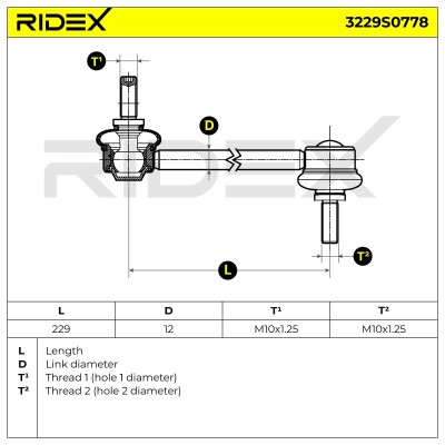 Stabilizer Link RIDEX 3229S0778 3229S0778 - photo 6