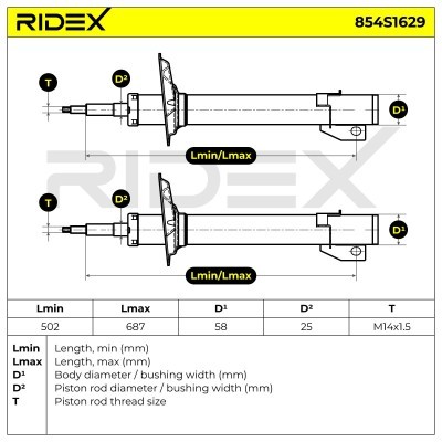 Shock Absorber RIDEX 854S1629 854S1629 - photo 6