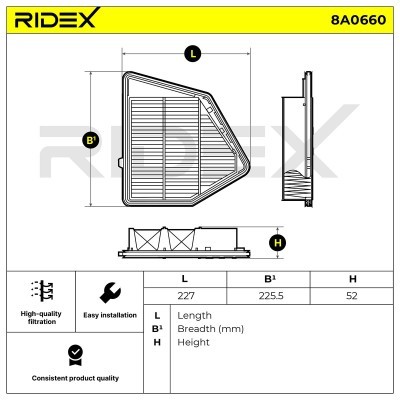 Air Filter RIDEX 8A0660 8A0660 - photo 5