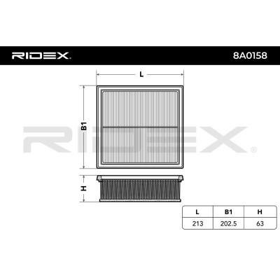 Air Filter RIDEX 8A0158 8A0158 - photo 2