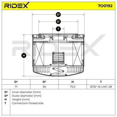 Oil Filter RIDEX 7O0192 7O0192 - photo 5