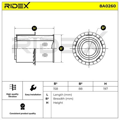 Air Filter RIDEX 8A0260 8A0260 - photo 5