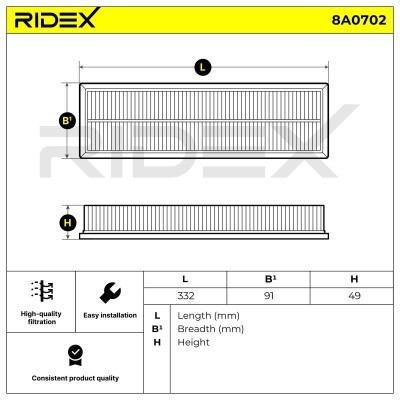 Air Filter RIDEX 8A0702 8A0702 - photo 6