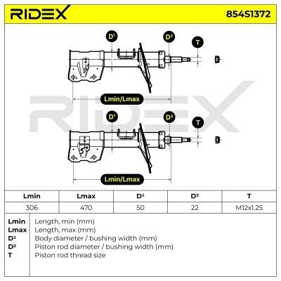 Shock Absorber RIDEX 854S1372 854S1372 - photo 5