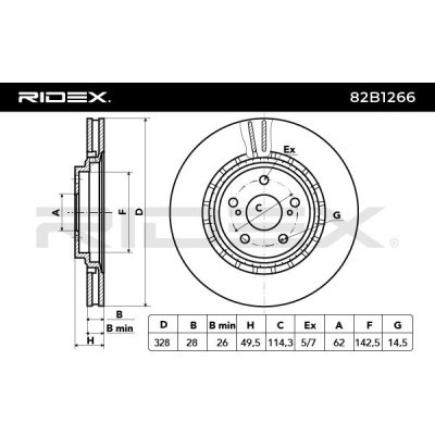 Brake Disc RIDEX 82B1266 82B1266 - photo 3