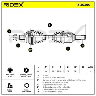 Drive Shaft RIDEX 13D0390 13D0390 - photo 7