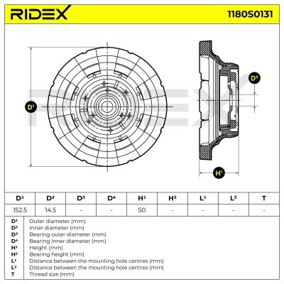 Strut Support Bearing Front RIDEX 1180S0131 1180S0131 - photo 6