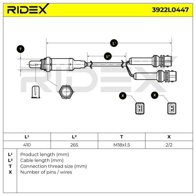 Lambda (Oxygen) Sensor RIDEX 3922L0447 3922L0447 - photo 6