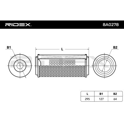 Air Filter RIDEX 8A0278 8A0278 - photo 7