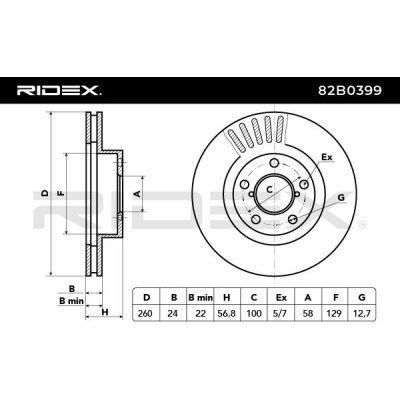 Brake Disc RIDEX 82B0399 82B0399 - photo 3
