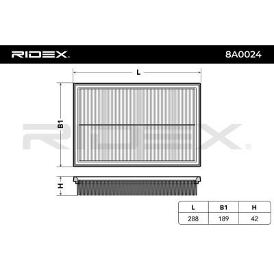 Air Filter RIDEX 8A0024 8A0024 - photo 6