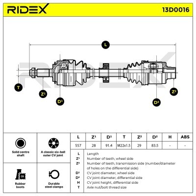 Drive Shaft RIDEX 13D0016 13D0016 - photo 8