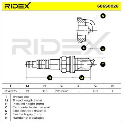 Spark Plug RIDEX 686S0026 686S0026 - photo 6