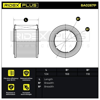 Air Filter RIDEX 8A0267P 8A0267P - photo 6