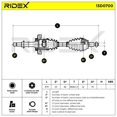 Drive Shaft RIDEX 13D0700 13D0700 - photo 7
