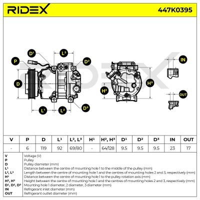 Compressor, Air Conditioning HYUNDAI SANTA FÉ II (CM) 447K0395 - photo 7