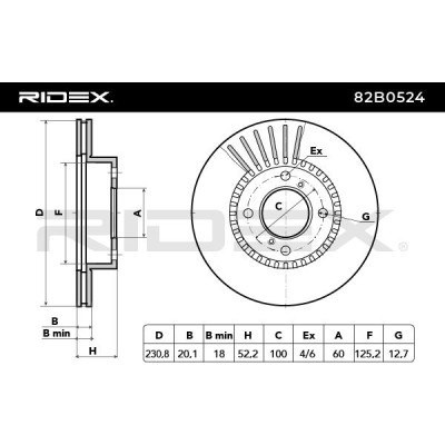 Brake Disc RIDEX 82B0524 82B0524 - photo 4