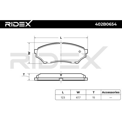 Brake Pads Set RIDEX 402B0654 402B0654 - photo 8