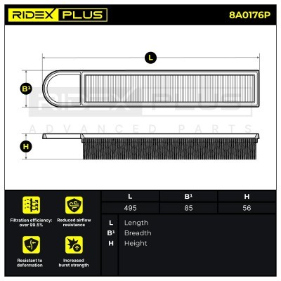 Air Filter RIDEX 8A0176P 8A0176P - photo 7
