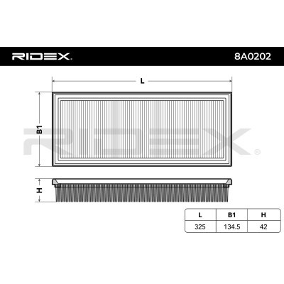 Air Filter RIDEX 8A0202 8A0202 - photo 6