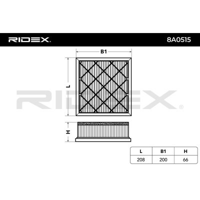 Air Filter RIDEX 8A0515 8A0515 - photo 2