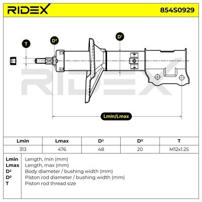 Shock Absorber RIDEX 854S0929 854S0929 - photo 8