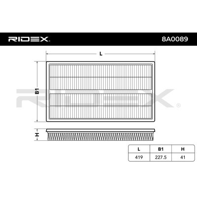 Air Filter RIDEX 8A0089 8A0089 - photo 3