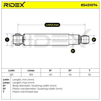 Shock Absorber RIDEX 854S1074 854S1074 - photo 7