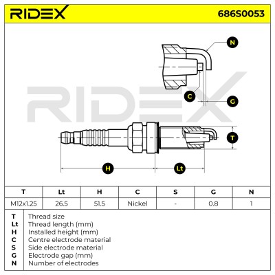 Spark Plug RIDEX 686S0053 686S0053 - photo 6