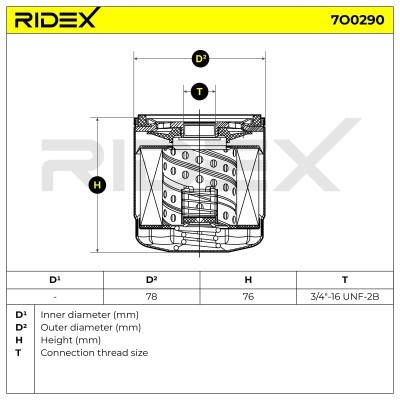 Oil Filter RIDEX 7O0290 7O0290 - photo 6