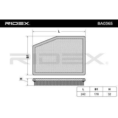 Air Filter RIDEX 8A0365 8A0365 - photo 6