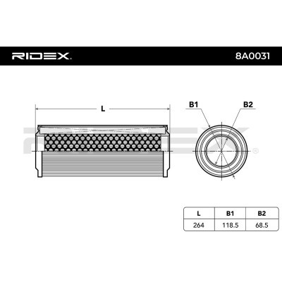 Air Filter RIDEX 8A0031 8A0031 - photo 6