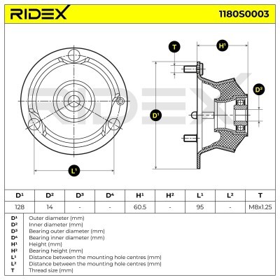 Strut Support Bearing Front RIDEX 1180S0003 1180S0003 - photo 6