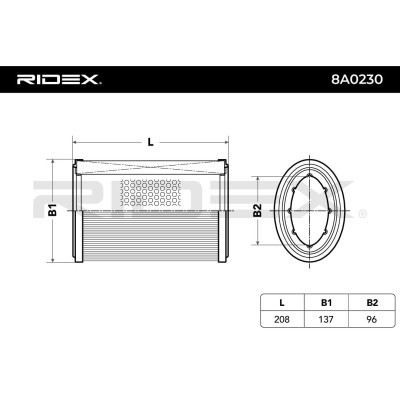 Air Filter RIDEX 8A0230 8A0230 - photo 2