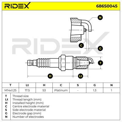Spark Plug RIDEX 686S0045 686S0045 - photo 5