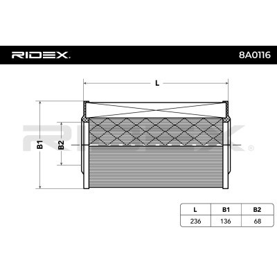 Air Filter RIDEX 8A0116 8A0116 - photo 6
