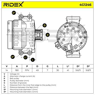 Alternator RIDEX 4G1246 4G1246 - photo 7