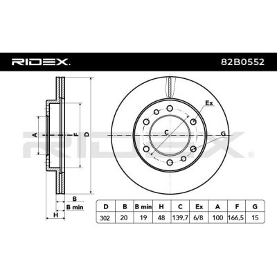 Brake Disc RIDEX 82B0552 82B0552 - photo 3