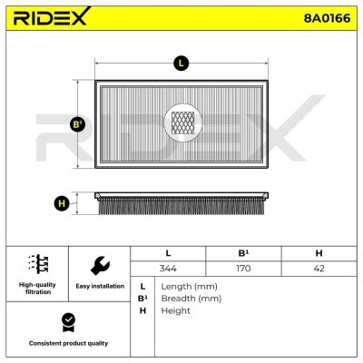 Air Filter RIDEX 8A0166 8A0166 - photo 8
