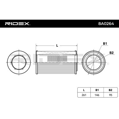 Air Filter RIDEX 8A0264 8A0264 - photo 3