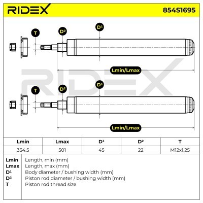 Shock Absorber RIDEX 854S1695 854S1695 - photo 7