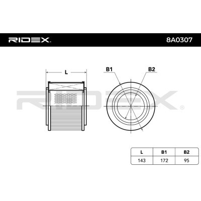 Air Filter RIDEX 8A0307 8A0307 - photo 5
