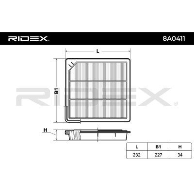 Air Filter RIDEX 8A0411 8A0411 - photo 6