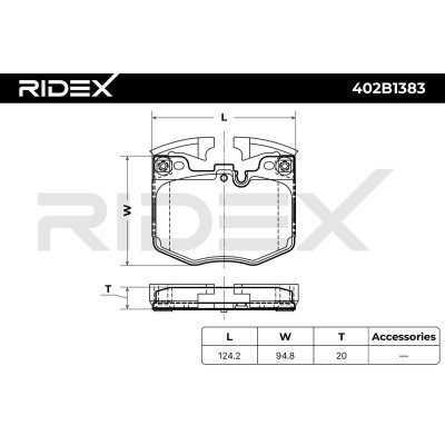 Brake Pads Set RIDEX 402B1383 402B1383 - photo 7