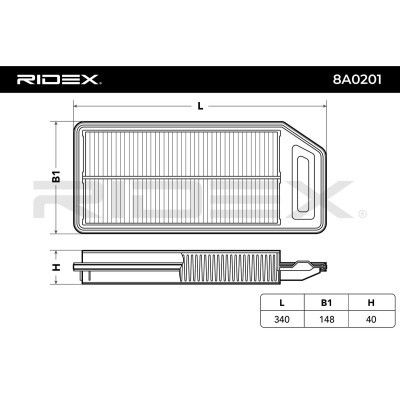 Air Filter RIDEX 8A0201 8A0201 - photo 8
