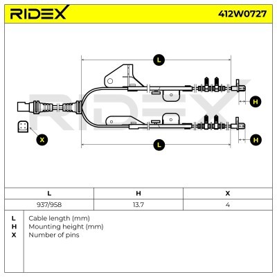 ABS Sensor RIDEX 412W0727 412W0727 - photo 6