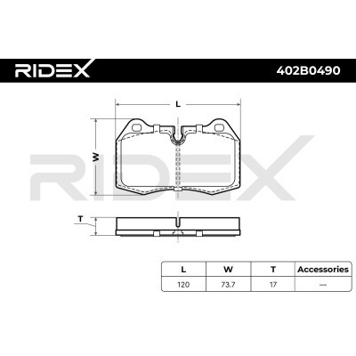 Brake Pads Set RIDEX 402B0490 402B0490 - photo 6