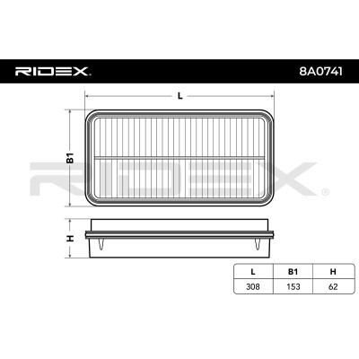 Air Filter RIDEX 8A0741 8A0741 - photo 6