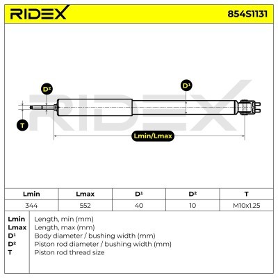 Shock Absorber RIDEX 854S1131 854S1131 - photo 8